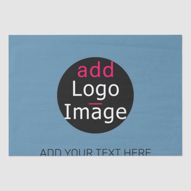 Papier Mousseline Promo moderne personnalisable Business Dusty Blue  (Recto)