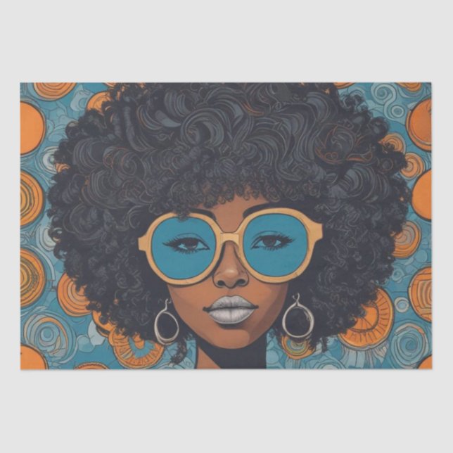 Papier Mousseline Psychédélique : Un papier de découpage rétro Hippi (Recto)