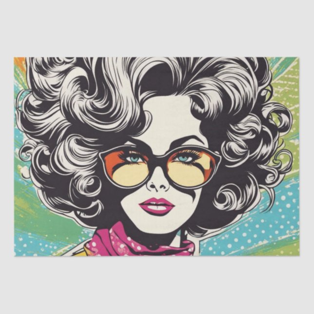 Papier Mousseline Psychédélique : Un papier de découpage rétro Hippi (Recto)