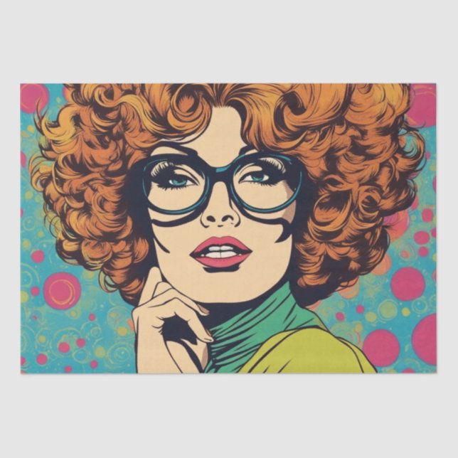 Papier Mousseline Psychédélique : Un papier de découpage rétro Hippi (Recto)