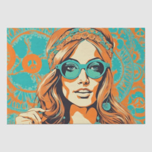 Papier Mousseline Psychédélique : Un papier de découpage rétro Hippi