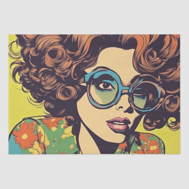 Papier Mousseline Psychédélique : Un papier de découpage rétro Hippi (Recto)