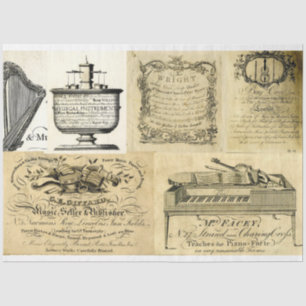 Papier Mousseline Publicité d'instruments de musique papier découpag