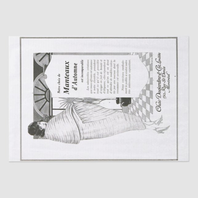 Papier Mousseline Publicité française Découpage Fancy Lady Vintage (Recto)
