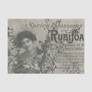 Papier Mousseline Publicité vintage Floral Newspaper