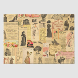 Papier Mousseline Publicité vintage pour femmes Shabby Chic Decoupag