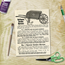 Publicité vintage pour la brouette de jardin de Ba