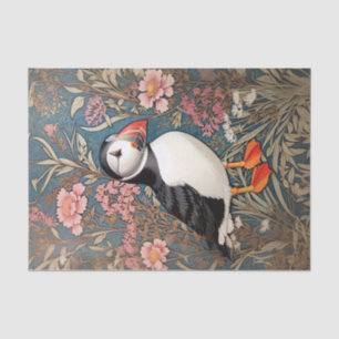 Papier Mousseline Puffin Et Fleurs Éthridées De Mer William Morris
