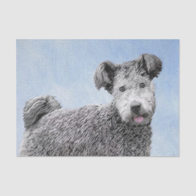 Papier Mousseline Pumi Peinture - Cute Original Chien Art (Recto)
