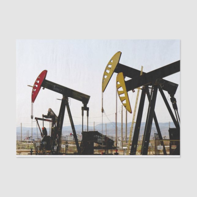Papier Mousseline Pumpjacks en Californie du Taft (Recto)