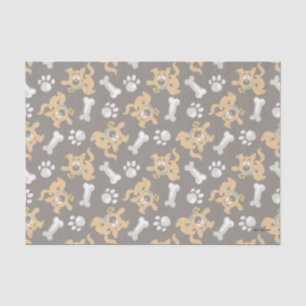Papier Mousseline Puppy Scooby-Doo Bone & Motif Empreinte de patte