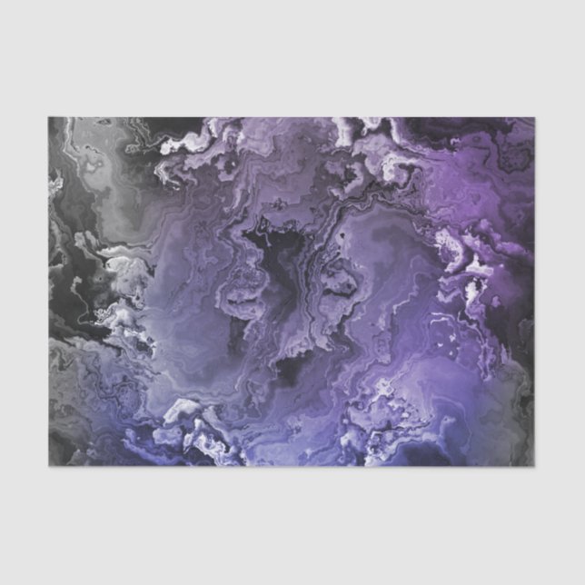 Papier Mousseline Purple and Gray Marble Agate (Recto)