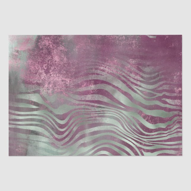 Papier Mousseline Purple Bourgogne Aqua Mint Zebra (Recto)