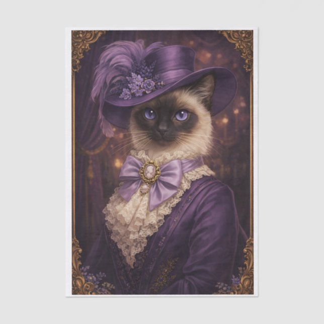 Papier Mousseline Purple Fancy Kitty  (Recto)