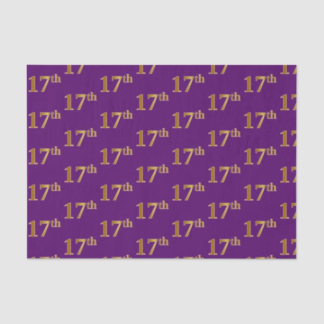Papier Mousseline Purple, Faux Gold 17e (dix-septième) événement (Recto)