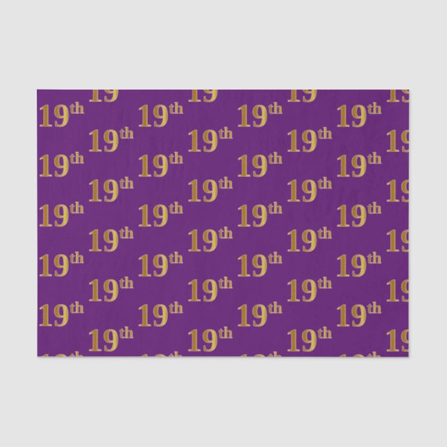 Papier Mousseline Purple, Faux Gold 19th (dix-neuvième) Event (Recto)