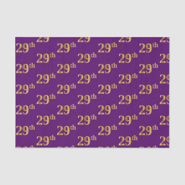 Papier Mousseline Purple, Faux Gold 29e (Vingt-Neuvième) Événement (Recto)