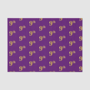 Papier Mousseline Purple, Faux Gold 9th (Neuvième) Event Tissue Pape