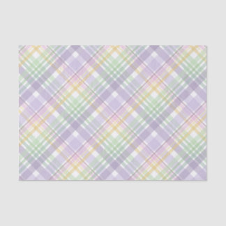 PAPIER MOUSSELINE PURPLE GREEN YELLOW EASTER PLAID PATTERN