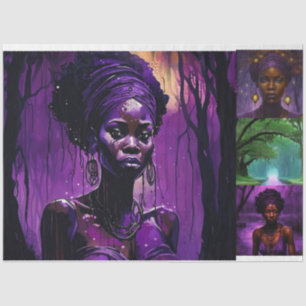 Papier Mousseline Purple Magie Africaine Américaine Voodoo Découpage