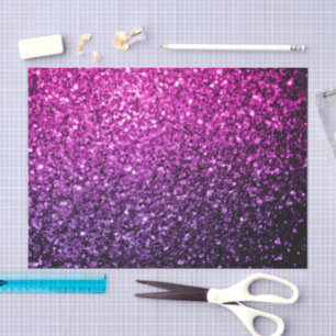 Papier Mousseline Purple Pink ombre faux brillant parties scintillan