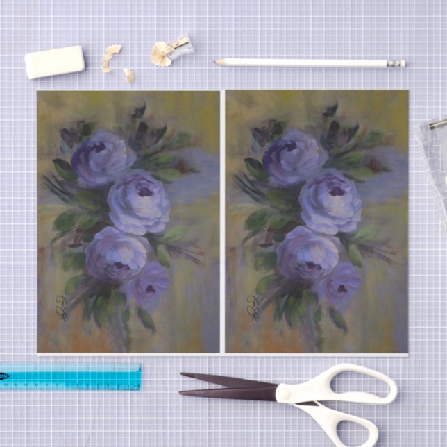 Papier Mousseline Purple Roses DBL (Artisanat)