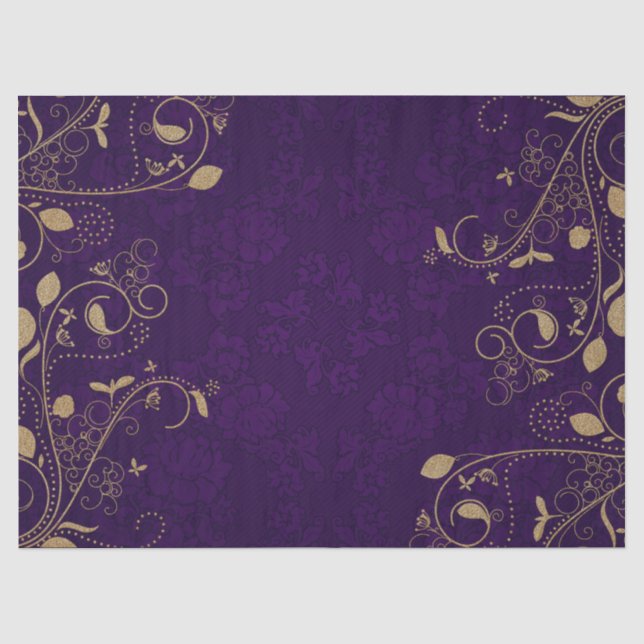Papier Mousseline Purple royal foncé avec découpage de défilement do (Recto)