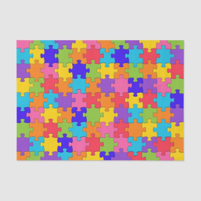 Papier Mousseline Puzzle coloré (Recto)