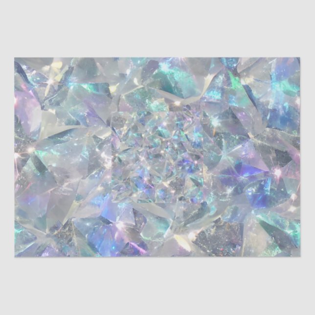 Papier Mousseline Quartz Crystal Sparkly Motif (Recto)