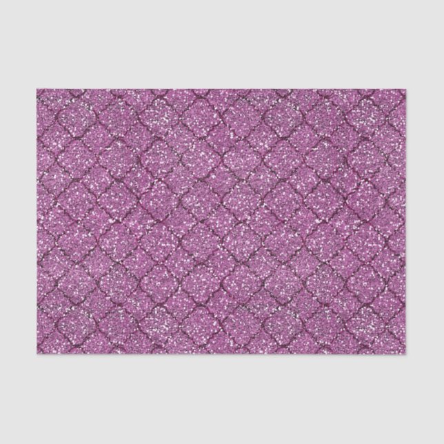 Papier Mousseline Quatrefoil Parties scintillant rose Faux (Recto)