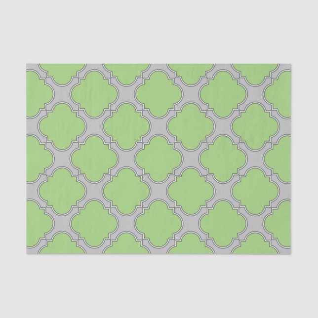 Papier Mousseline Quatrefoil vert (Recto)
