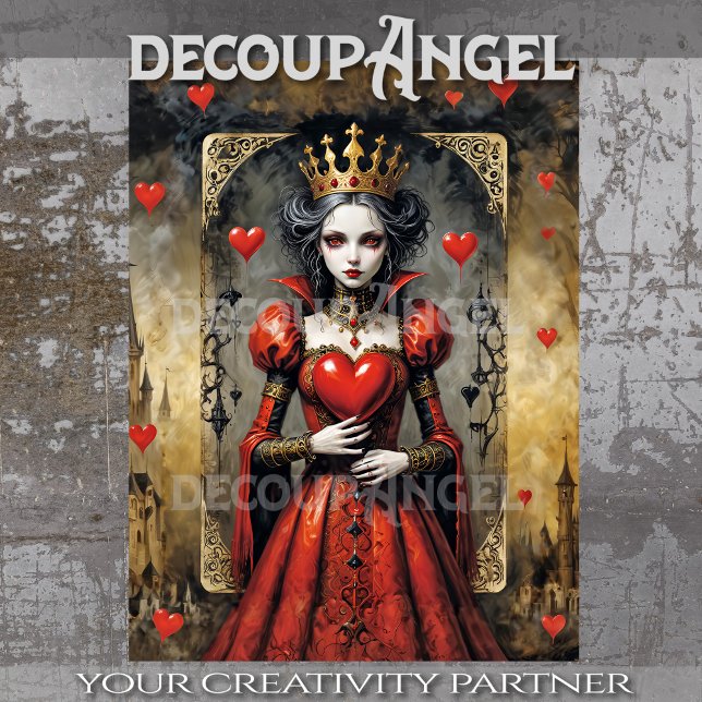 Papier Mousseline Queen of Hearts #4 Découpage (Créateur téléchargé)