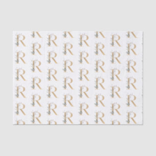 Papier Mousseline R Monogramme papier d'enveloppement floral