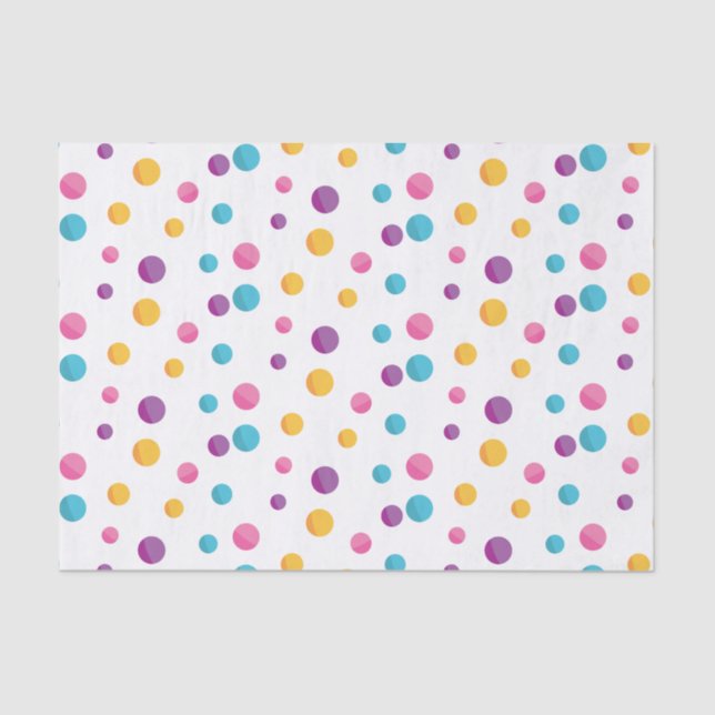 Papier Mousseline Rainbow Confetti Pois fête d'anniversaire (Recto)