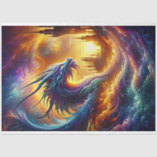 Papier Mousseline Rainbow Dream Dragon Découpage Imaginaire éthéré