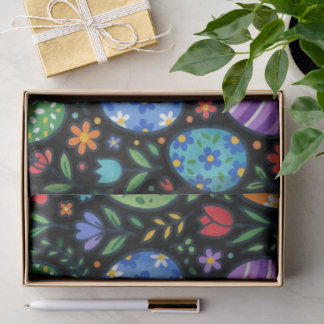 Papier Mousseline Rainbow Easter Eggs and Flowers