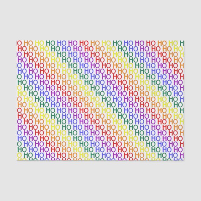 Papier Mousseline Rainbow Ho Ho Ho Motif Tissu Papier (Recto)