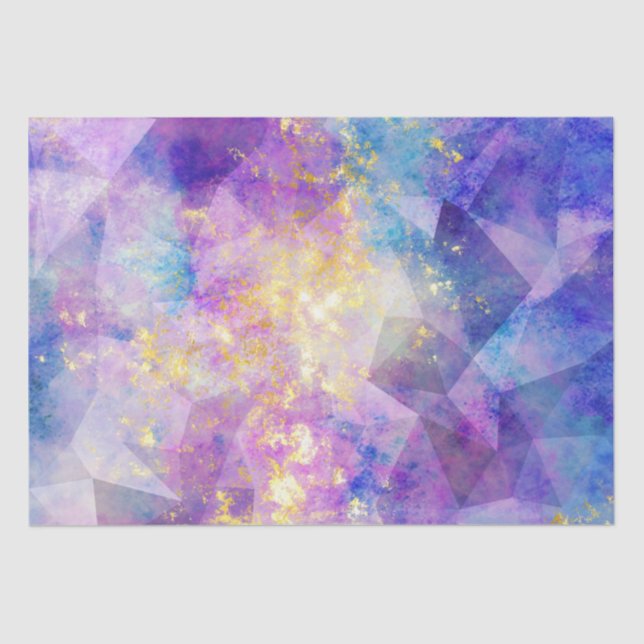 Papier Mousseline Rainbow Ombre et Gold Fire Opal Motif (Recto)