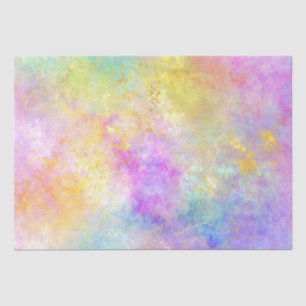 Papier Mousseline Rainbow Ombre et Gold Fire Opal Motif