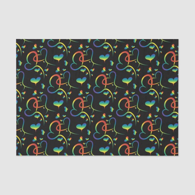 Papier Mousseline Rainbow Pride Valentine Tissue Paper (Recto)