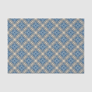 Papier Mousseline Ranch historique Damask Delft Blue Sand