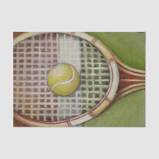 Papier Mousseline Raquette de tennis avec la boule s'étendant sur la (Recto)