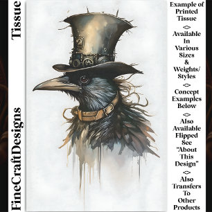 Papier Mousseline Ravenne Steampunk au chapeau haut-de-forme et col