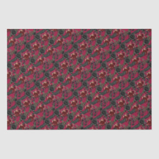 Papier Mousseline Ravens gothiques vintages et Rose rouge foncé