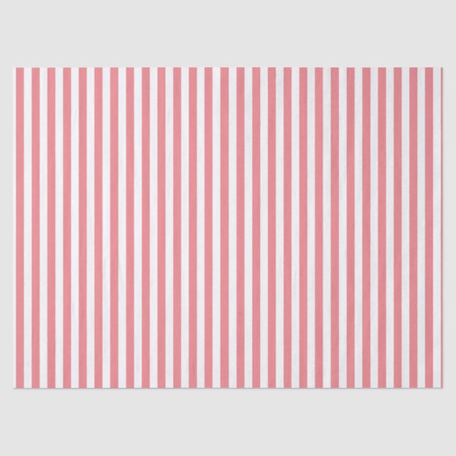 PAPIER MOUSSELINE RAYÉ ROUGE CLAIR CLASSIQUE (Recto)
