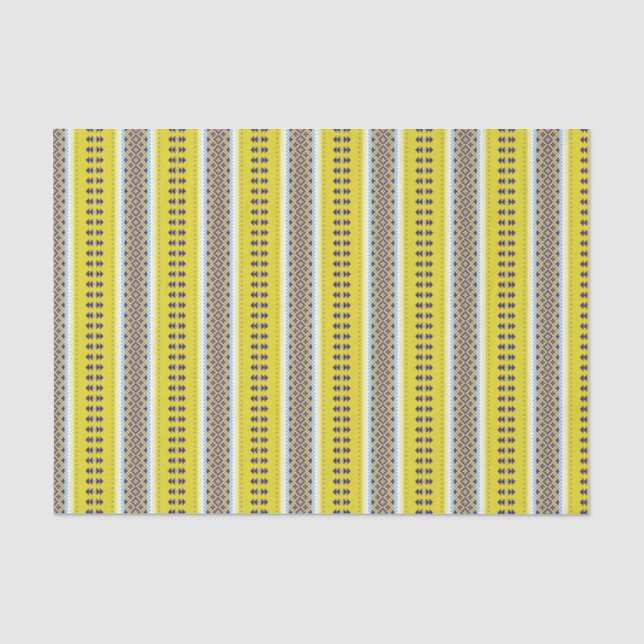Papier Mousseline Rayure jaune (Recto)