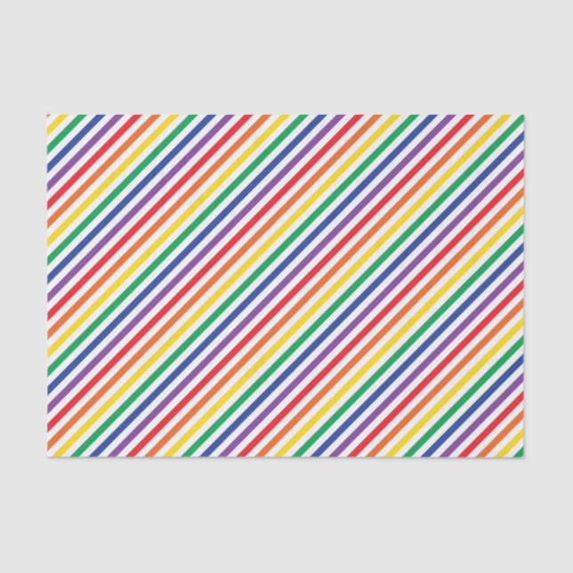 Papier Mousseline Rayures arc-en-ciel (Recto)