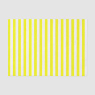 Papier Mousseline Rayures blanches et jaunes