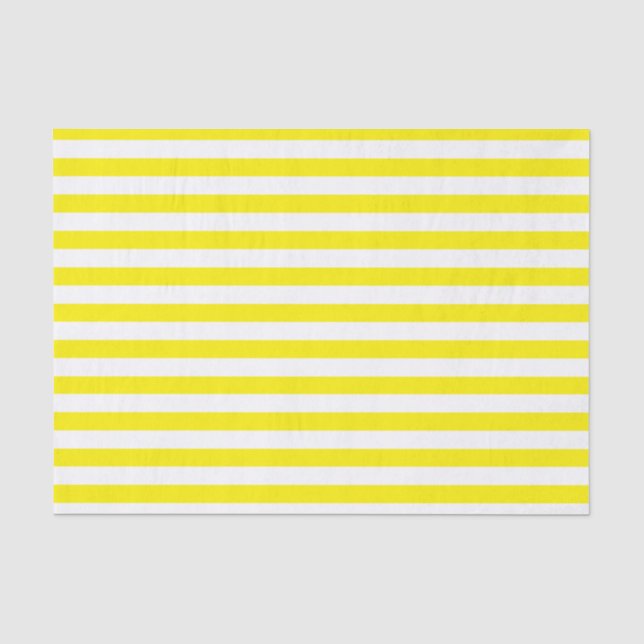 Papier Mousseline Rayures blanches et jaunes, couleur de fond DIY (Recto)