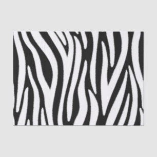 Papier Mousseline Rayures de zèbre en effet de fourrure noir et blan